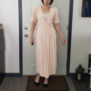 Vintage Women's Maxi Dress in Light Pink